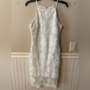 White Lace Embroidered Dress